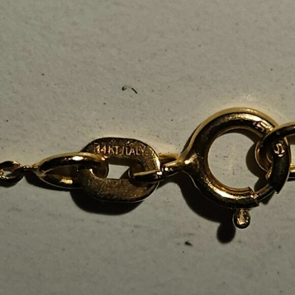 14k solid gold open heart necklace - Picture 8 of 9